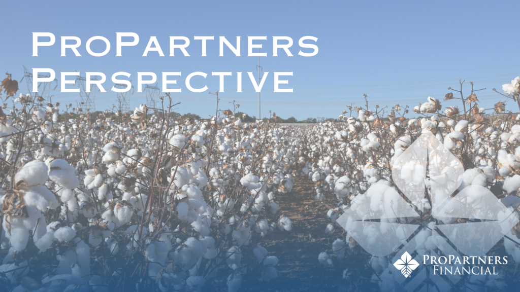blog header with field of cotton and ProPartners logo